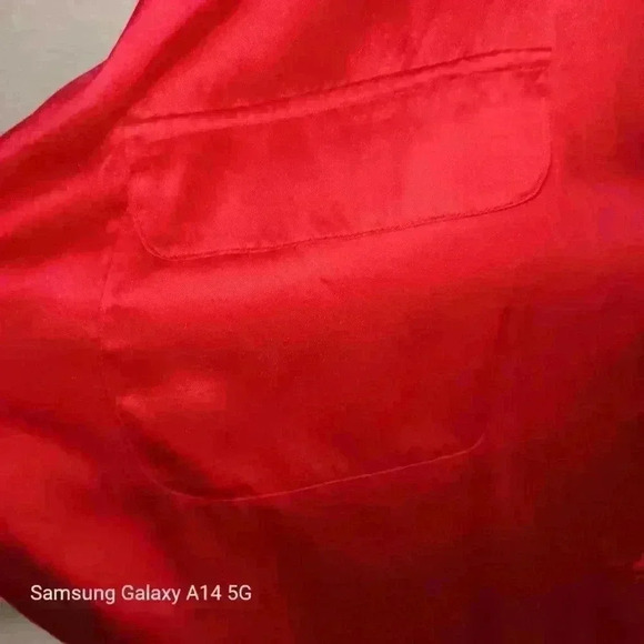 Anna and Frank 100 % Silk Red Button Down Dressy Shirt Size XL Holiday Party - Picture 4 of 13